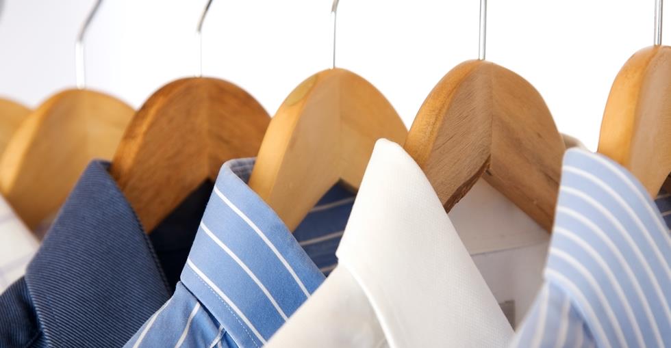 Dry cleaning shirts hanging