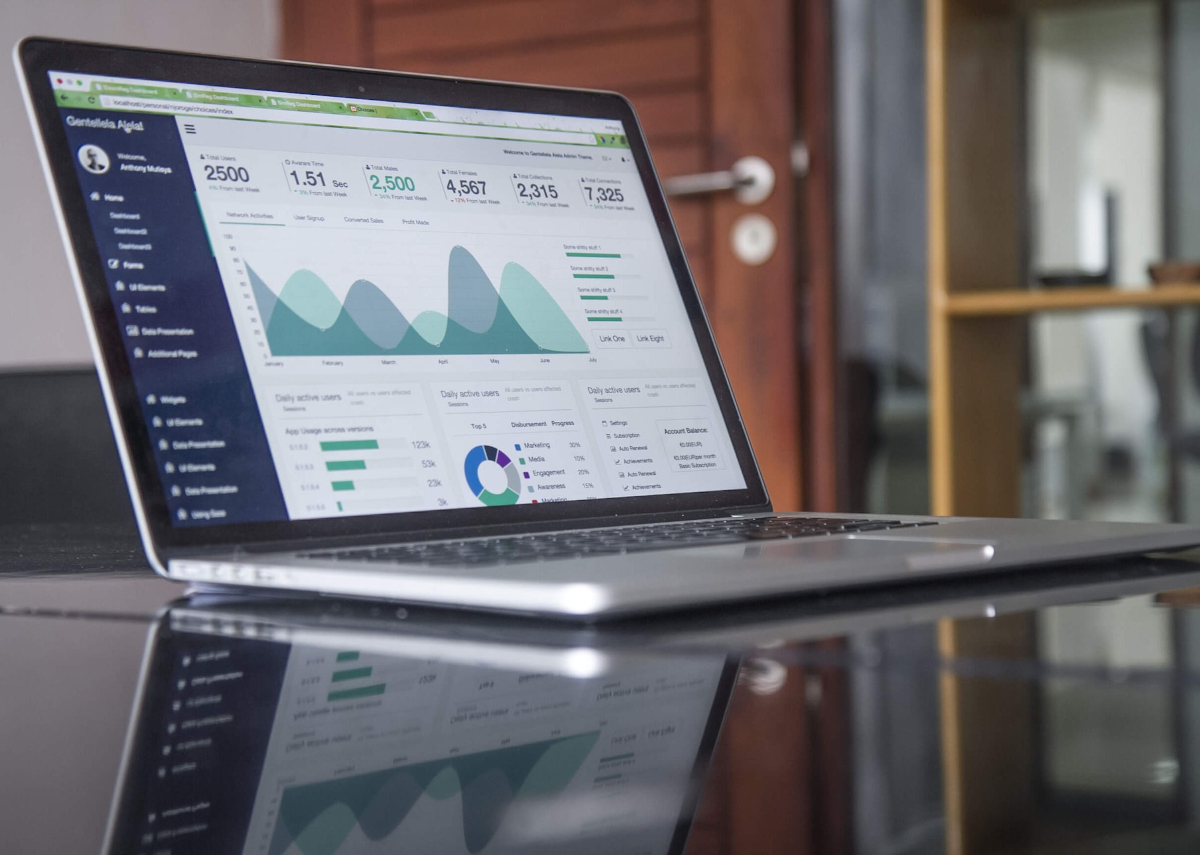 Image of a laptop with analytics 