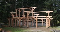 well-established log timber school - 2