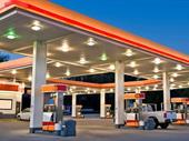 established gas station car